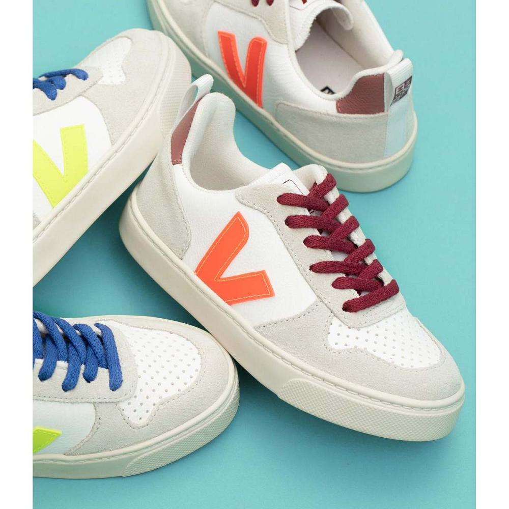 Kids' Veja V-10 BONTON Sneakers White/Blue | SG 839YXF